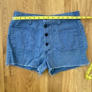 Vintage Blue Sailor Pant Cut Off Shorts 30" Waist